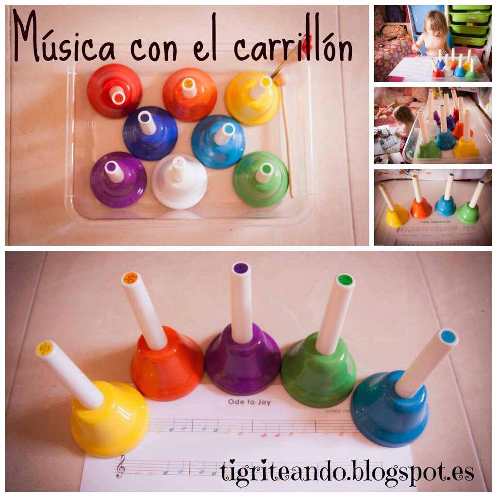 8 campanas musicales Montessori Multicolor Nature et decouvertes